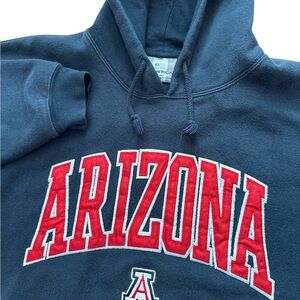 Arizona Wildcats Navy Blue Spellout Y2K Hoodie Size Large Men’s J.America NCAA
